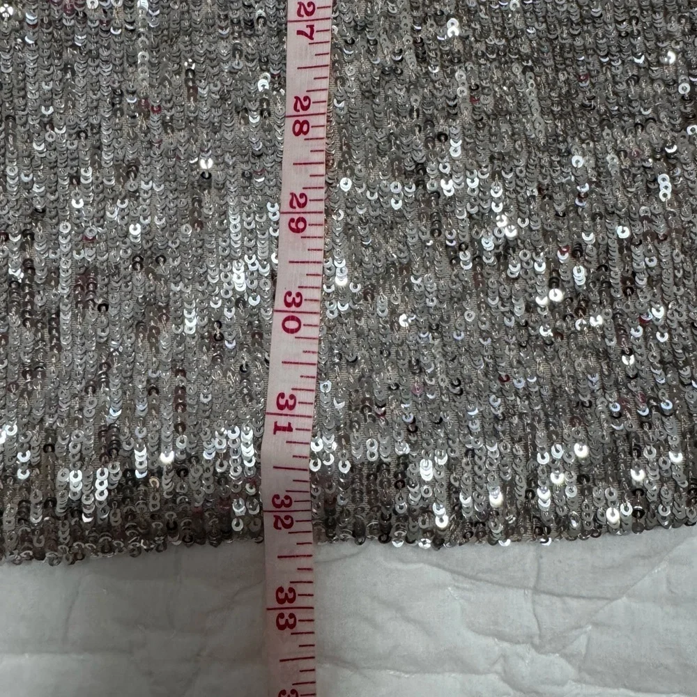 Aqua sequin long sleeve dress Sz. 4 - Picture 12 of 15
